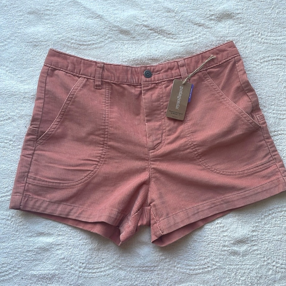 Patagonia, size 10, salmon pink corduroy shorts. - Picture 1 of 8